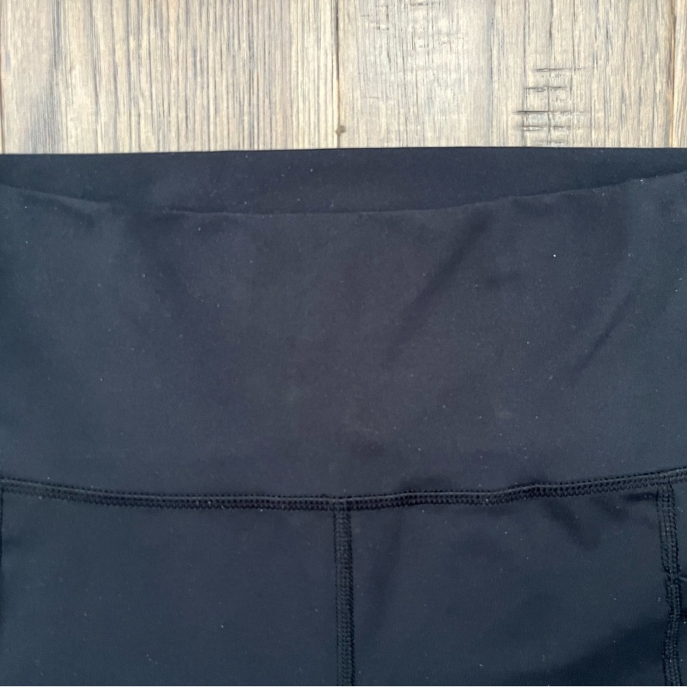 YOGALICIOUS LUX Black Cropped Leggings L High Rise Pockets - Picture 5 of 8